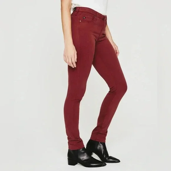 AG Adriano Goldschmeid The Prima Mid Rise Cigarette jeans red Size 26 - Picture 9 of 10